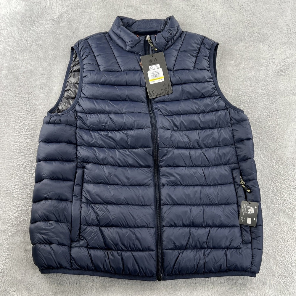 Hawke & Co Performance Packable Puffer Vest M Navy Men Quilted Primaloft NWT